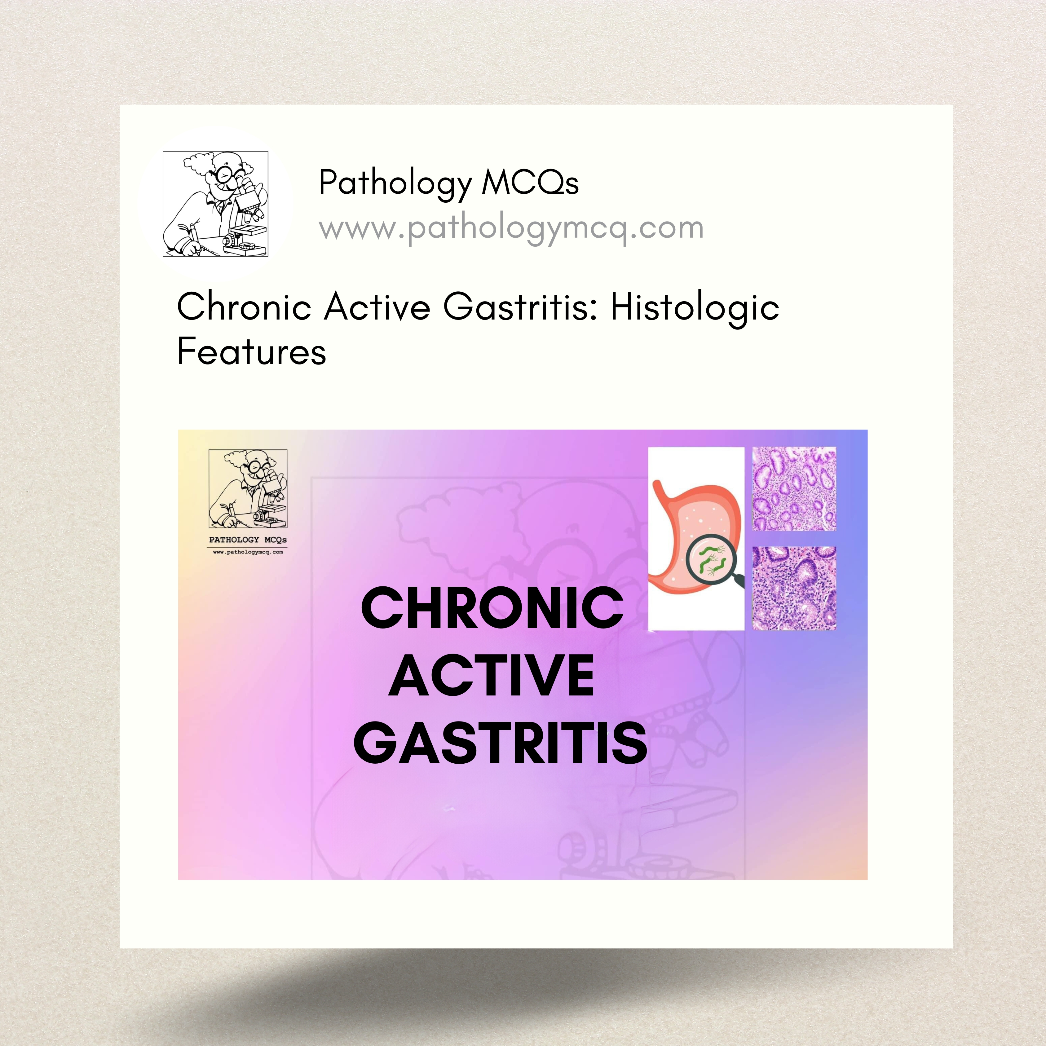 Chronic Active Gastritis:  Histologic Features
